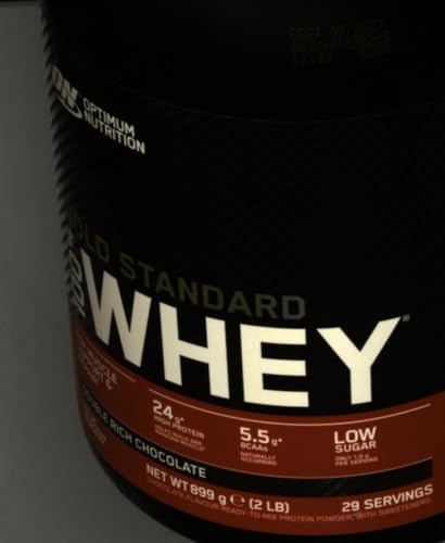 Optimum Nutrition Gold Standard Whey Proteinpulver, Double Rich Chocolate, 899g für optimale Muskelregeneration