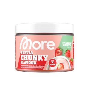 MORE Stevia Chunky - Erdbeer Perfektion Geschmackspulver, vegan, kalorienarm & mit Inulin - ideal zum Süßen!