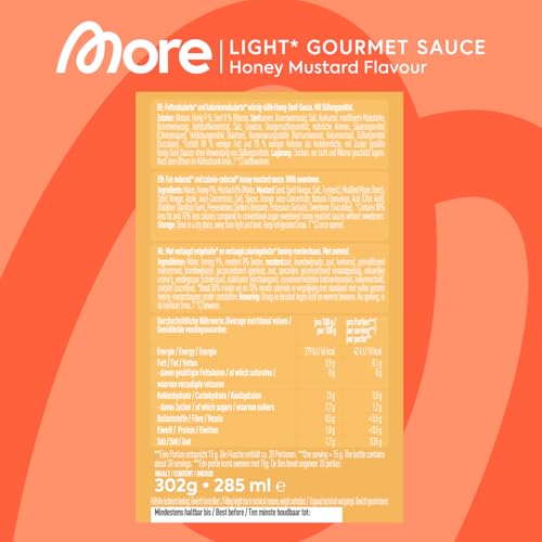 MORE Light Gourmet Sauce, True Curry Ketchup, kalorienreduziert ohne Zuckerzusatz, ideal für gesundes Grillen!