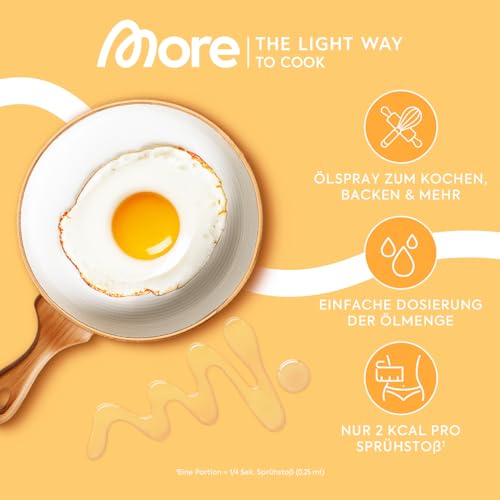 MORE 2 Kalorien Ölspray Bundle – 2 normale & 2 Butter Sprays, ideal zum Braten, Backen & Grillen!