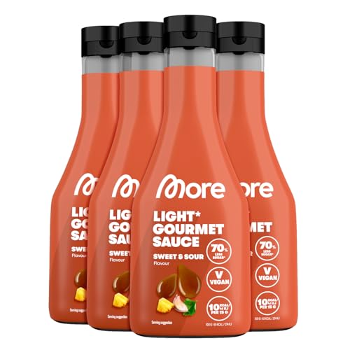 MORE NUTRITION Light Gourmet Sauce - 285ml süß-sauer, kalorienreduziert, zuckerfrei, ideal für köstliche Diäten!