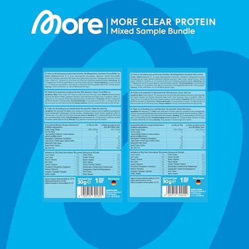 MORE Clear Protein - Pfirsich Passionsfrucht Eis Tee, 600 g, Hochwertiger Whey Isolat Proteinshake für Fitness und Erfri