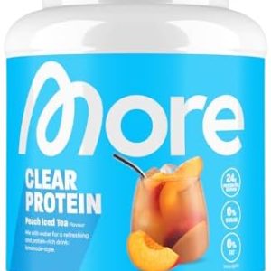 MORE Clear Protein Pfirsich-Eistee, 600 g - Hochwertiger Whey Isolat Protein Drink für Ihren Fitness-Smoothie!