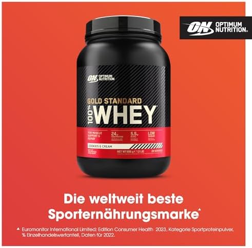 Optimum Nutrition Gold Standard Whey Proteinpulver, Double Rich Chocolate, 899g für optimale Muskelregeneration