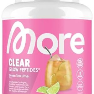 MORE Clear Glow Peptides – Grüner Tee Limette, 600 g, unterstützt Muskeln, Haut & Gelenke – Made in Germany!