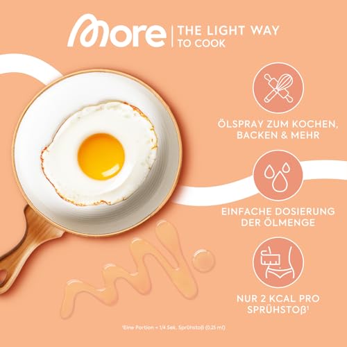 MORE 2 Kalorien Ölspray Bundle – 2 normale & 2 Butter Sprays, ideal zum Braten, Backen & Grillen!