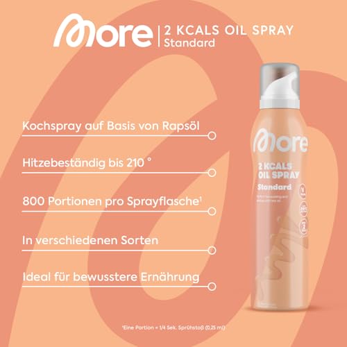 MORE 2 Kalorien Ölspray Bundle – 2 normale & 2 Butter Sprays, ideal zum Braten, Backen & Grillen!