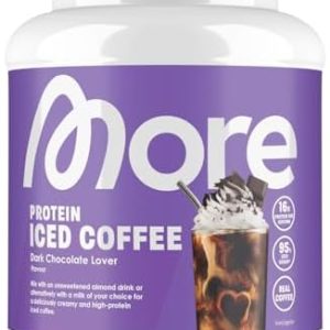 MORE Protein Iced Coffee 500g - Dunkle Schokolade, wenig Zucker, hoher Proteingehalt für erfrischende Genussmomente - Ma