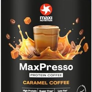 MaxiNutrition MaxPresso Caramel 300g - Protein Kaffee mit 21g Eiweiß, zuckerfrei, ideal für heiß und kalt!