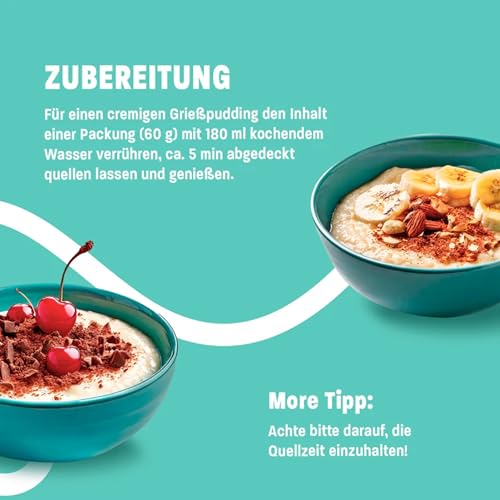 More Protein Grießpudding |0 – 10er Tray, cremig-leckerer Eiweißgenuss, schnell & ohne Kochen für jede Gelegenheit
