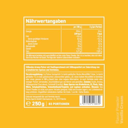 Rocka Nutrition Geschmackspulver SMACKTASTIC | Veganes Aroma-Pulver mit 11 Kcal | Perfekt für Drinks und Snacks | 250 g