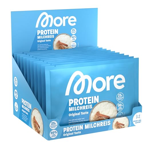 More Protein Milchreis 10er Tray – Cremig leckerer Milchreis mit 25 g Eiweiß, schnell & zuckerreduziert, ideal zum Verfe