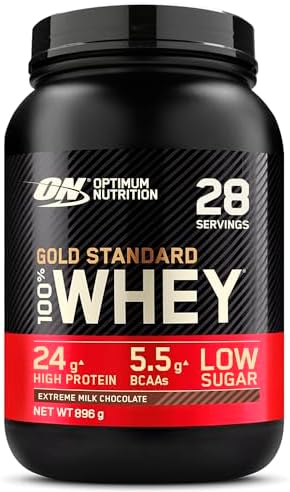 Optimum Nutrition Gold Standard Whey Proteinpulver, Double Rich Chocolate, 899g für optimale Muskelregeneration