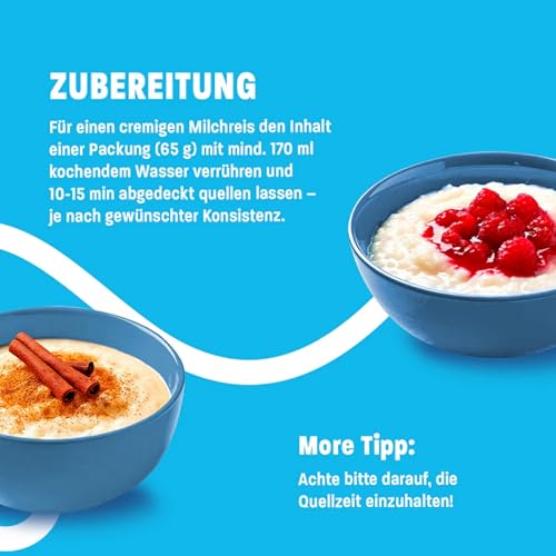 More Protein Milchreis 10er Tray – Cremig leckerer Milchreis mit 25 g Eiweiß, schnell & zuckerreduziert, ideal zum Verfe