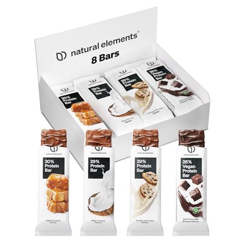 Natural Elements Proteinriegel Salted Caramel – Niedriger Zuckergehalt, 13g Protein für gesunde Snacks unterwegs – 16x45