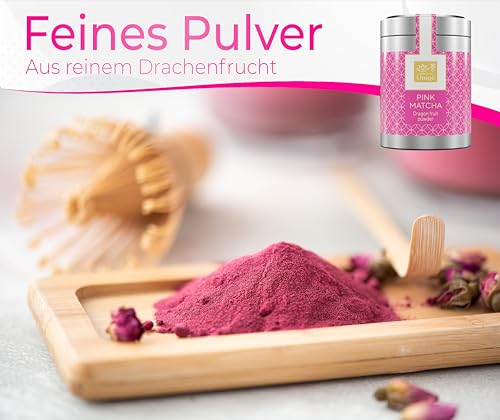 Tea Uniqo – Pink Matcha Tee Pulver für Mixgetränke, Baking & Eis – 100% natürliches Drachenfrucht Superfood