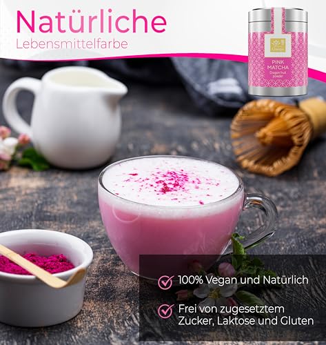 Tea Uniqo – Pink Matcha Tee Pulver für Mixgetränke, Baking & Eis – 100% natürliches Drachenfrucht Superfood