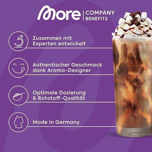 MORE Protein Eiskaffee 2 x 500g, Dunkle Schokolade, wenig Zucker & Fett, ideal für Fitness & Genuss