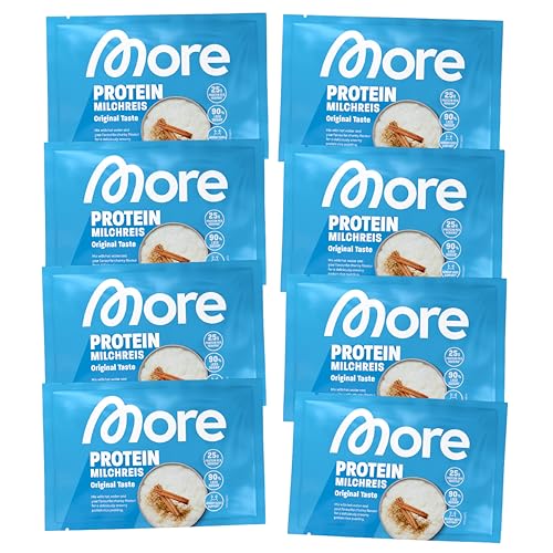 More Protein Milchreis 10er Tray – Cremig leckerer Milchreis mit 25 g Eiweiß, schnell & zuckerreduziert, ideal zum Verfe