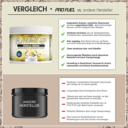 FLAVOUR UP Geschmackspulver MANGO MARACUJA 250g - Lecker und kalorienarm - Ideal für Getränke & Snacks