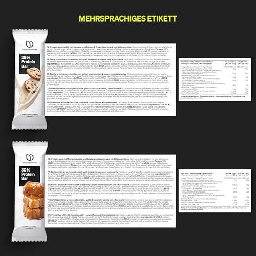 Natural Elements Proteinriegel Salted Caramel – Niedriger Zuckergehalt, 13g Protein für gesunde Snacks unterwegs – 16x45