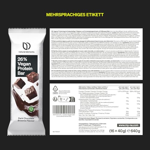 Natural Elements Proteinriegel Salted Caramel – Niedriger Zuckergehalt, 13g Protein für gesunde Snacks unterwegs – 16x45