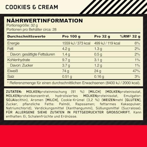 Optimum Nutrition Gold Standard Whey Proteinpulver, Double Rich Chocolate, 899g für optimale Muskelregeneration