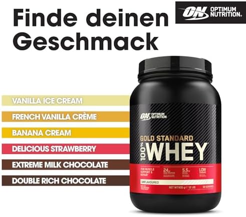 Optimum Nutrition Gold Standard Whey Proteinpulver, Double Rich Chocolate, 899g für optimale Muskelregeneration