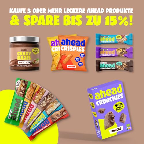 AHEAD Nussriegel mit Cashewkernen & Salzbrezel – Zuckergehalt nur 1,7g pro glutenfreiem Riegel, perfekt für gesunde Snac