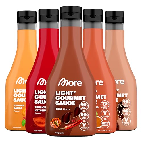 MORE Light Gourmet Sauce, True Curry Ketchup, kalorienreduziert ohne Zuckerzusatz, ideal für gesundes Grillen!