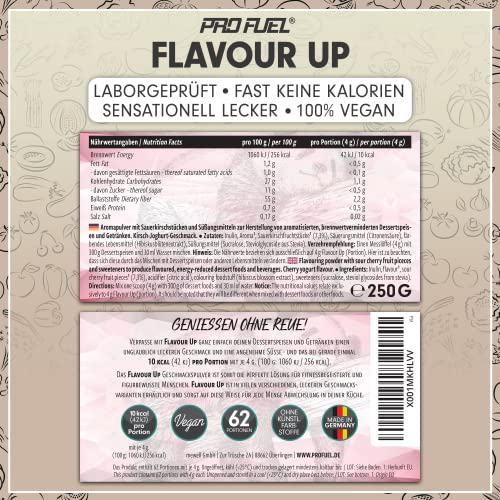 FLAVOUR UP Geschmackspulver MANGO MARACUJA 250g - Lecker und kalorienarm - Ideal für Getränke & Snacks