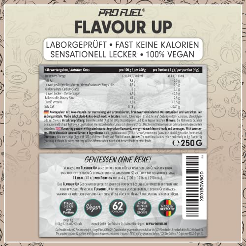 FLAVOUR UP Geschmackspulver MANGO MARACUJA 250g - Lecker und kalorienarm - Ideal für Getränke & Snacks