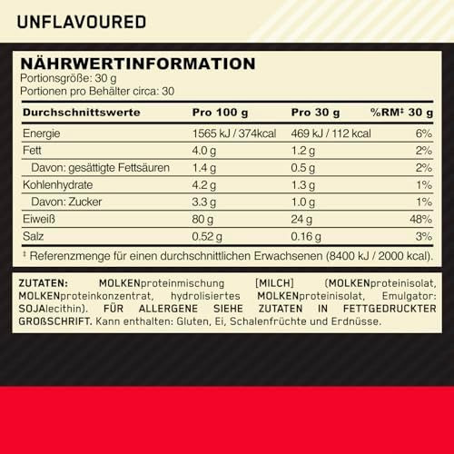 Optimum Nutrition Gold Standard Whey Proteinpulver, Double Rich Chocolate, 899g für optimale Muskelregeneration