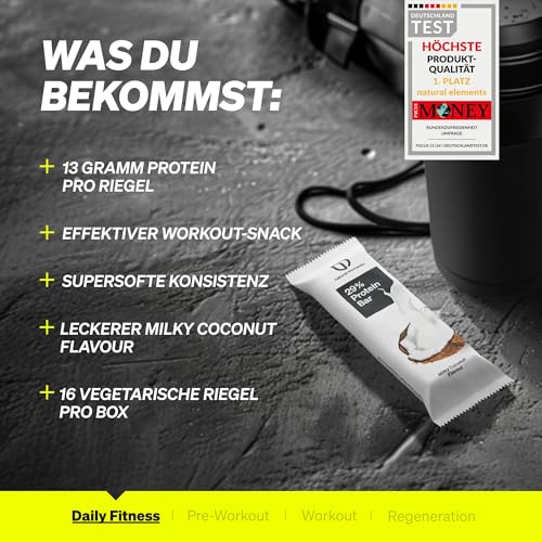 Natural Elements Proteinriegel Salted Caramel – Niedriger Zuckergehalt, 13g Protein für gesunde Snacks unterwegs – 16x45