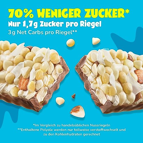 AHEAD Nussriegel mit Cashewkernen & Salzbrezel – Zuckergehalt nur 1,7g pro glutenfreiem Riegel, perfekt für gesunde Snac