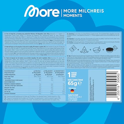 More Protein Milchreis 10er Tray – Cremig leckerer Milchreis mit 25 g Eiweiß, schnell & zuckerreduziert, ideal zum Verfe