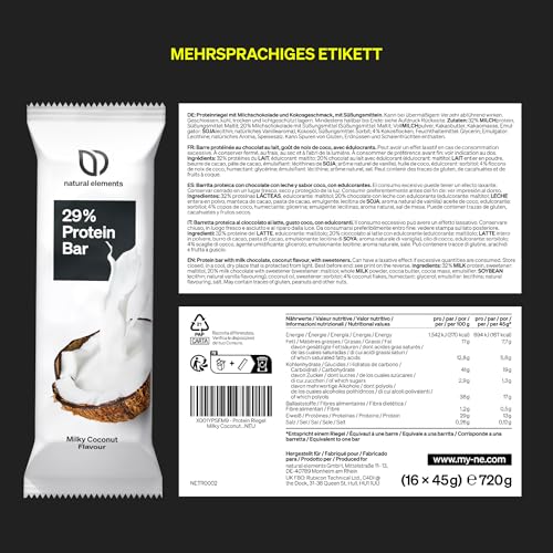 Natural Elements Proteinriegel Salted Caramel – Niedriger Zuckergehalt, 13g Protein für gesunde Snacks unterwegs – 16x45