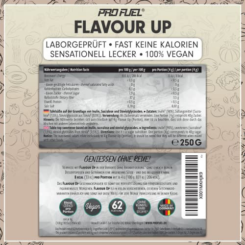 FLAVOUR UP Geschmackspulver MANGO MARACUJA 250g - Lecker und kalorienarm - Ideal für Getränke & Snacks