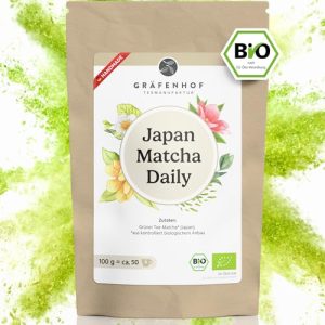 Daily Qualität Matcha Pulver 100g - EU Bio, Hochwertiges Grünteepulver für Vitalität und Genuss