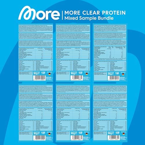 MORE Clear Protein - Pfirsich Passionsfrucht Eis Tee, 600 g, Hochwertiger Whey Isolat Proteinshake für Fitness und Erfri