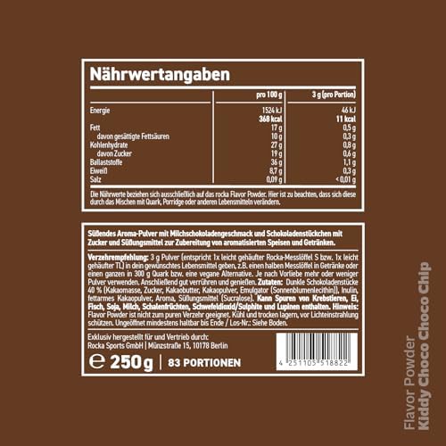 Rocka Nutrition Geschmackspulver SMACKTASTIC | Veganes Aroma-Pulver mit 11 Kcal | Perfekt für Drinks und Snacks | 250 g