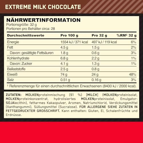 Optimum Nutrition Gold Standard Whey Proteinpulver, Double Rich Chocolate, 899g für optimale Muskelregeneration