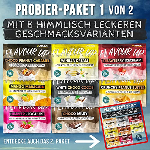 FLAVOUR UP Geschmackspulver MANGO MARACUJA 250g - Lecker und kalorienarm - Ideal für Getränke & Snacks